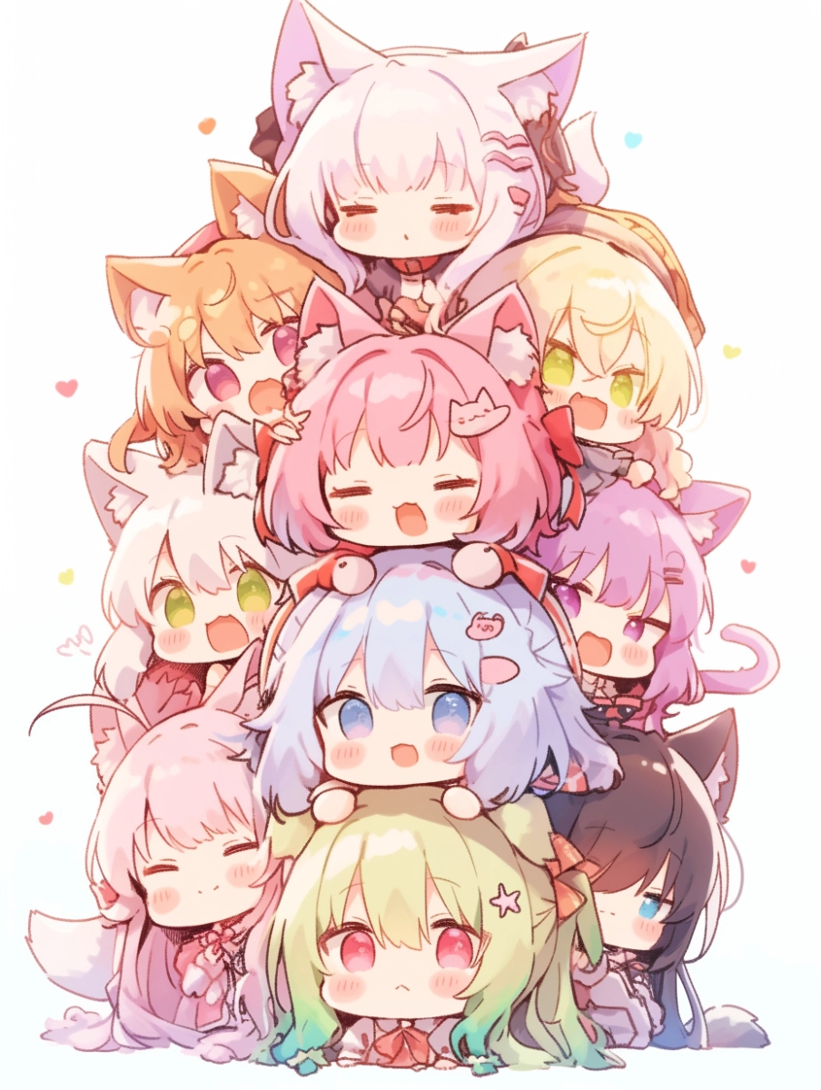 レインボー猫耳