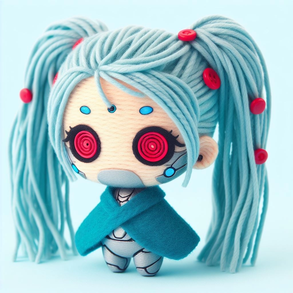 ボタンを活かした人形のアイディア