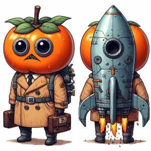 ちょっと変わった柿のキャラクター。