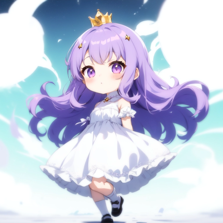 ふんわりドレスのパープル姫