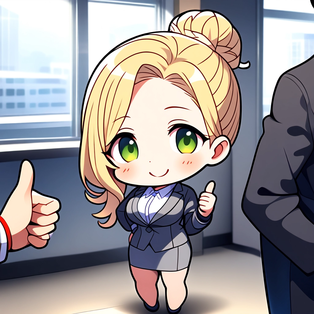 いいねするブロンドOL